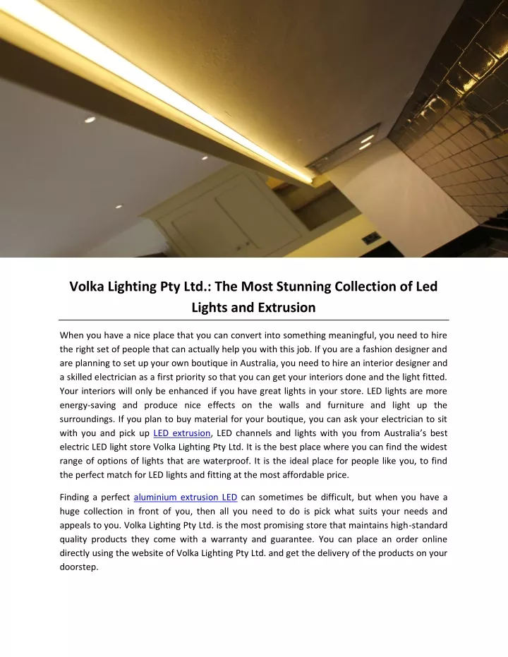 volka lighting pty ltd the most stunning