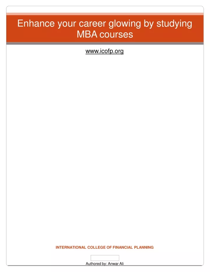 enhance your career glowing by studying mba courses