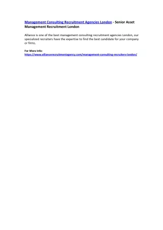 management consulting recruitment agencies london