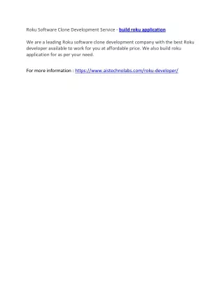 roku software clone development service build