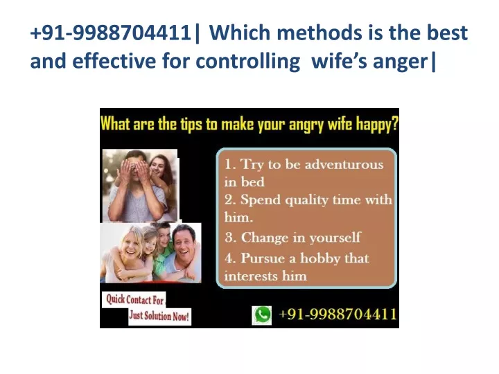 91 9988704411 which methods is the best and effective for controlling wife s anger