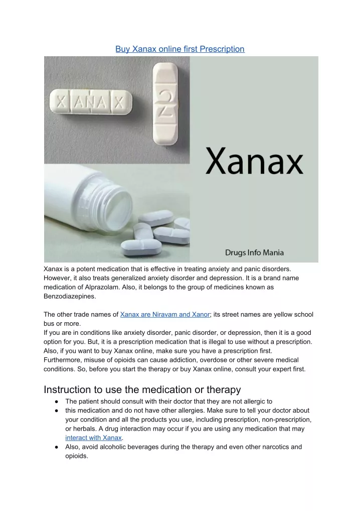 buy xanax online first prescription