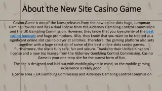 about the new site casino game