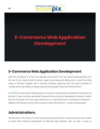 Ecommerce application development in udaipur