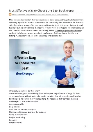 Most Effective Way to Choose the Best Bookkeeper
