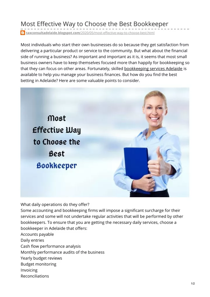 most effective way to choose the best bookkeeper