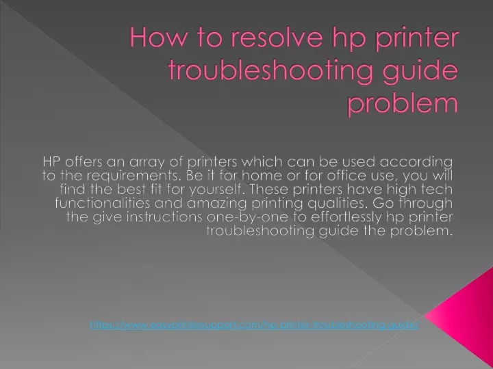 how to resolve hp printer troubleshooting guide problem