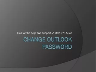 Changing the password of the Outlook account