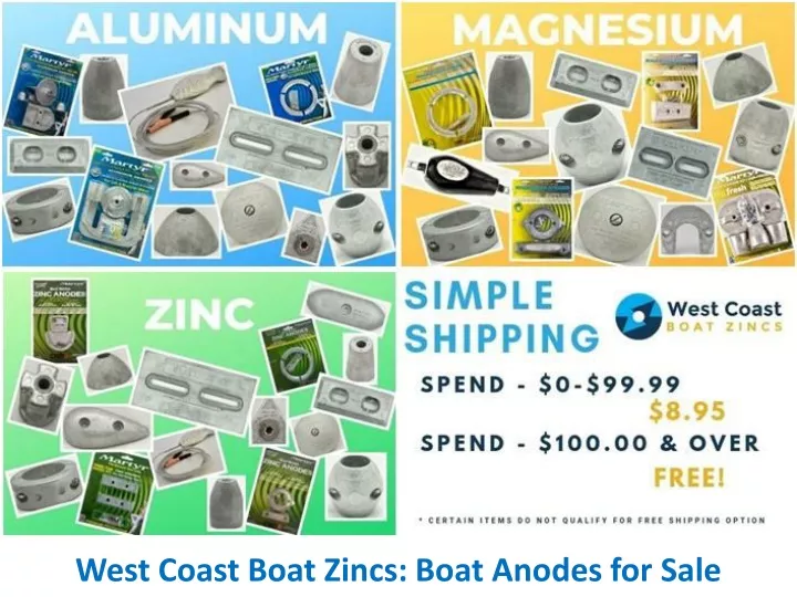 west coast boat zincs boat anodes for sale
