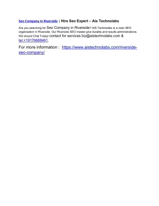 seo company in riverside hire seo expert