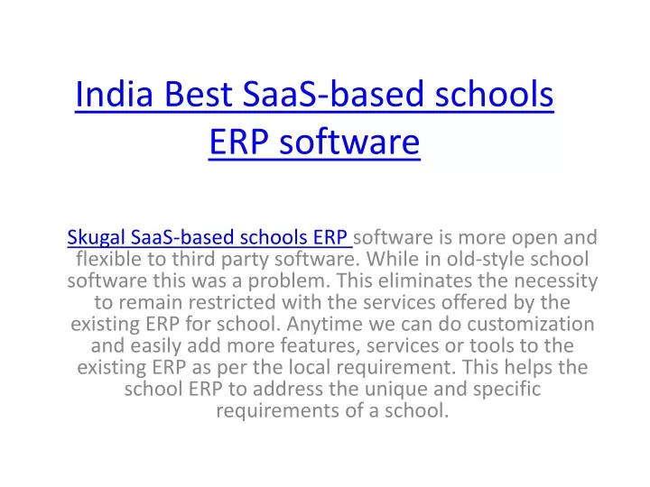 india best saas based schools erp software