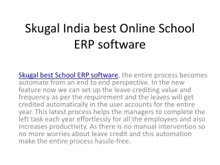 skugal india best online school erp software