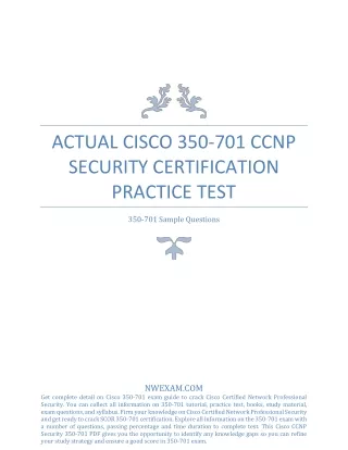 actual cisco 350 701 ccnp security certification