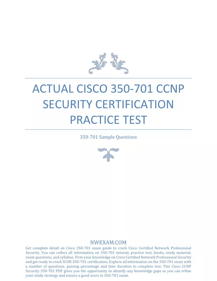actual cisco 350 701 ccnp security certification