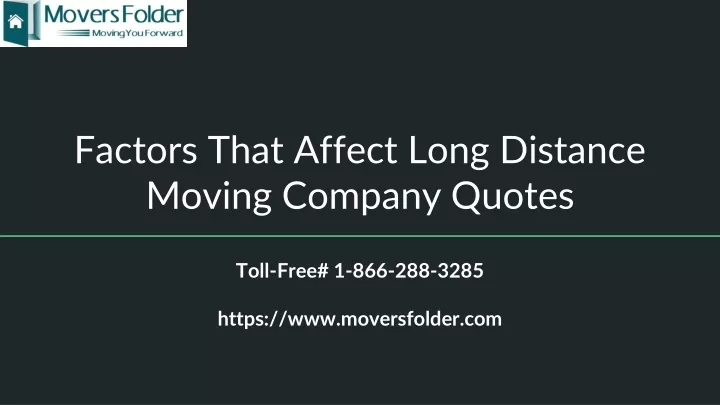 factors that affect long distance moving company quotes