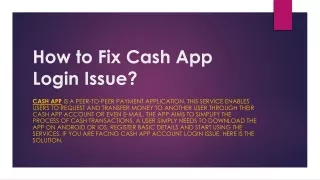 Cash App Login Issue