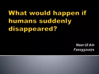 What would happen if human suddenly disappeared?