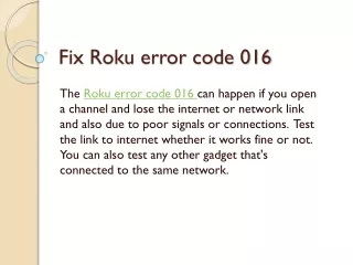 How to Fix Roku Error Code 016