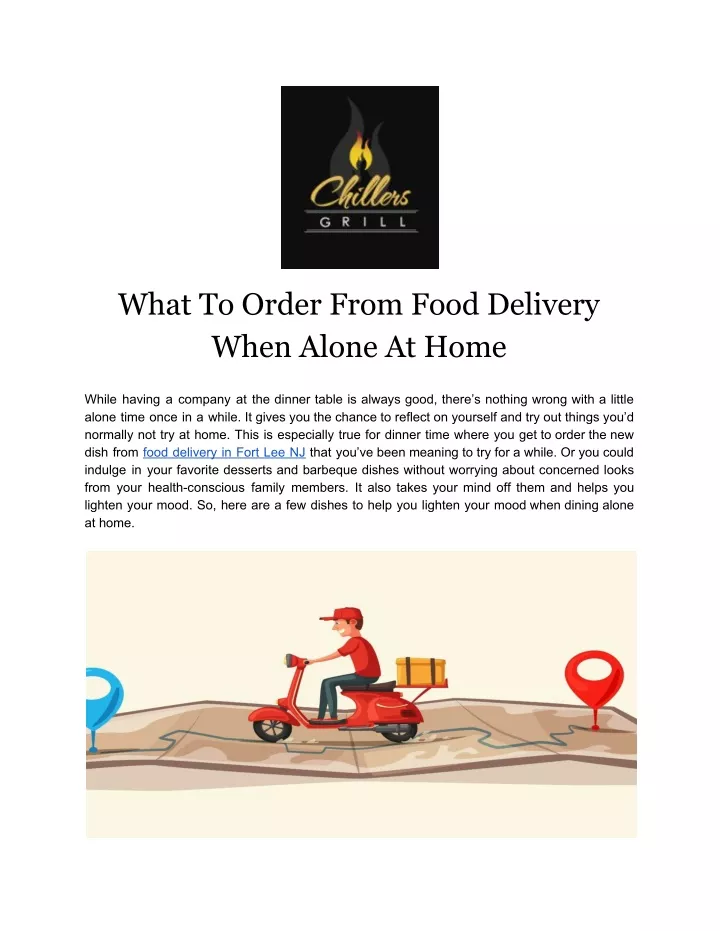 what to order from food delivery when alone