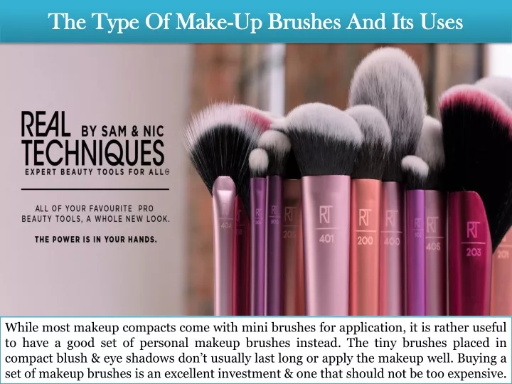 the type of make up brushes and its uses