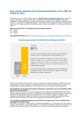 Radiation Dose Management Market worth $447 million by 2024