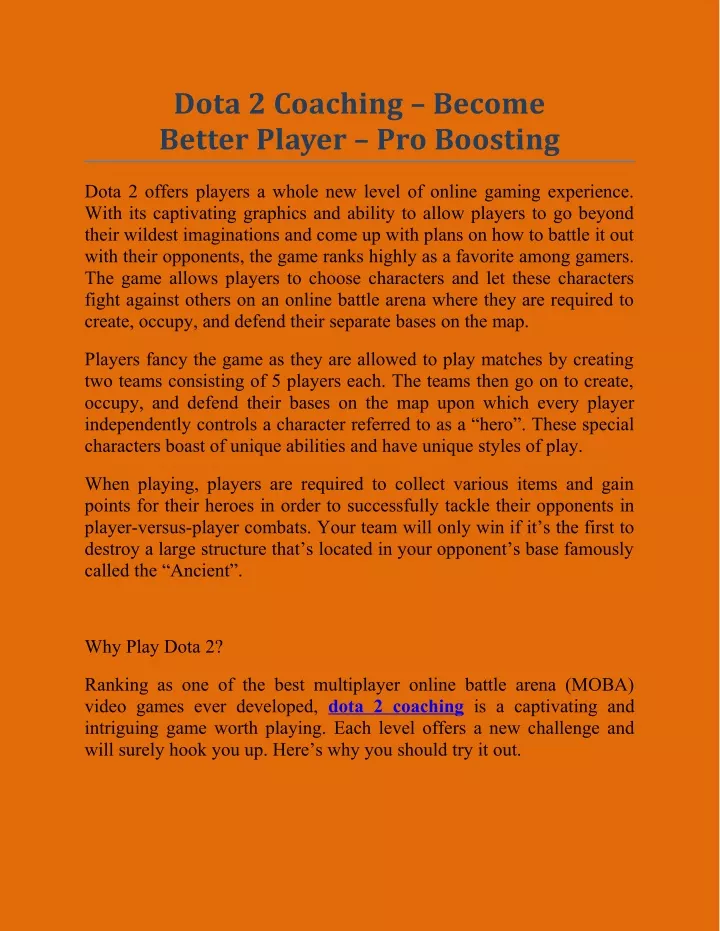 dota 2 coaching become better player pro boosting