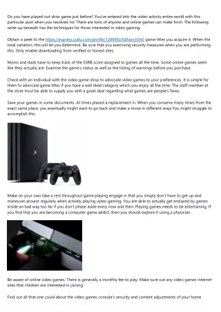 do you have played out xbox game just before