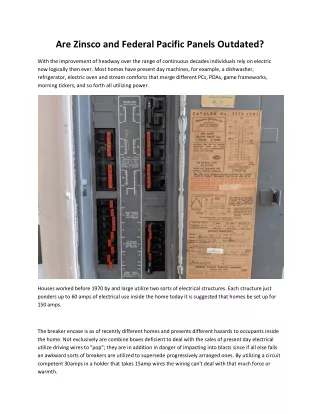 are zinsco and federal pacific panels outdated