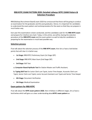 rrb ntpc exam pattern 2020 detailed railways ntpc