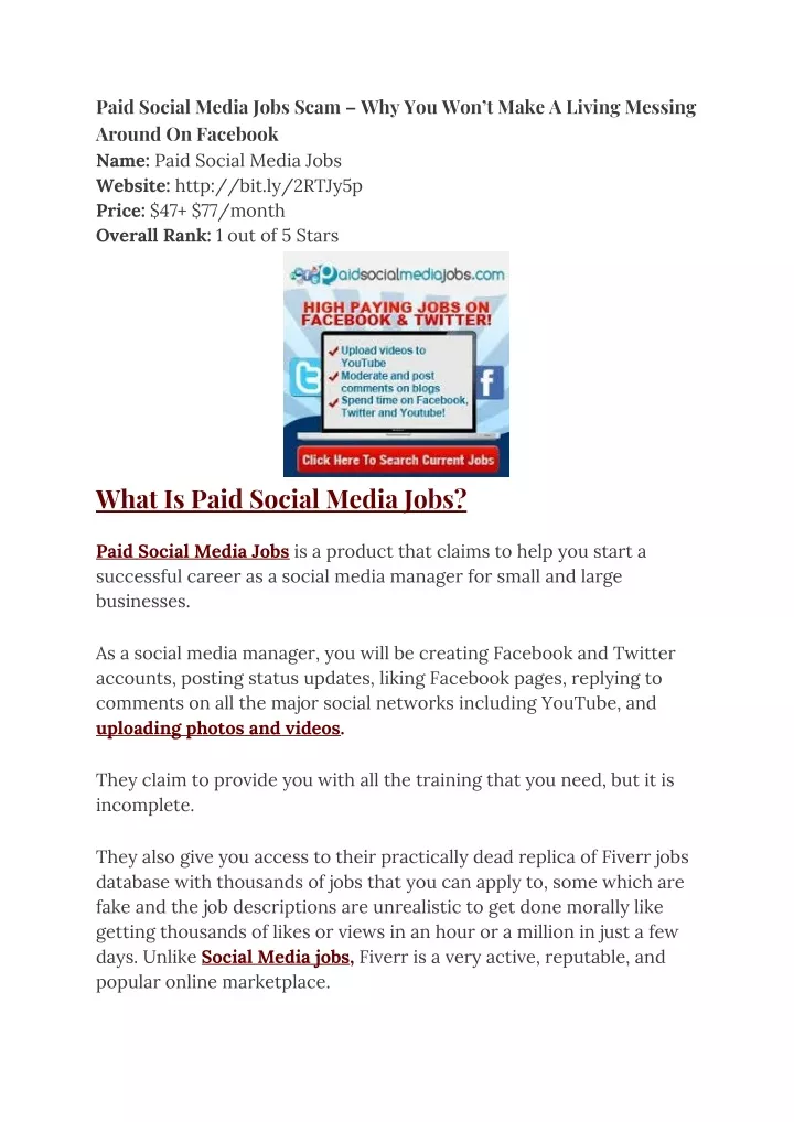 paid social media jobs scam why you won t make