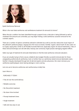 eyelid xanthomas removal