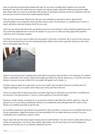 have you got dirty and discolored carpets