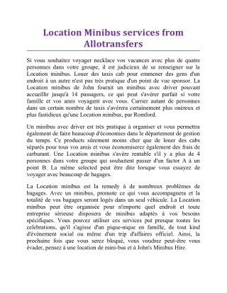 Services de minibus d'Allotransfers