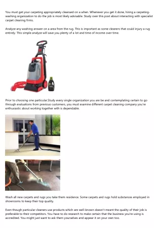 you must get your carpeting appropriately