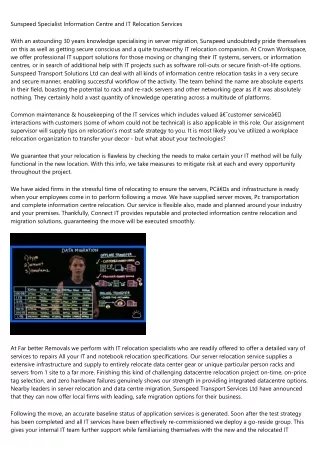 sunspeed specialist information centre