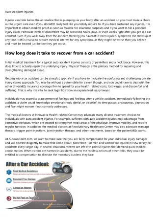 auto accident injuries