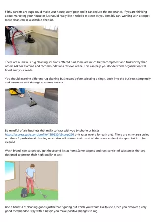 filthy carpets and rugs could make your house