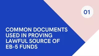 Common Documents Used in Proving Lawful Sources of EB-5 Funds