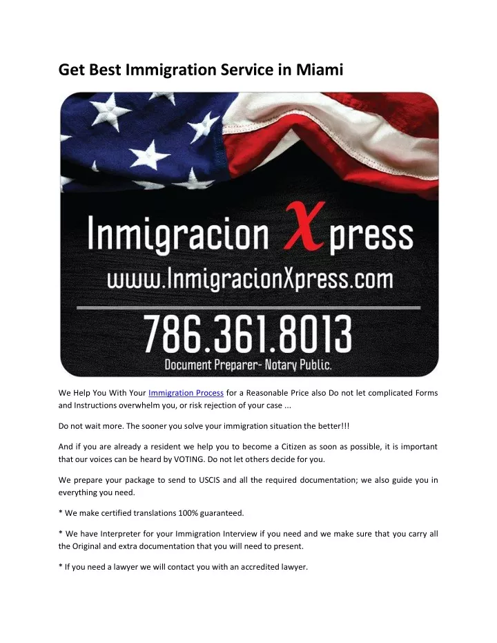 get best immigration service in miami