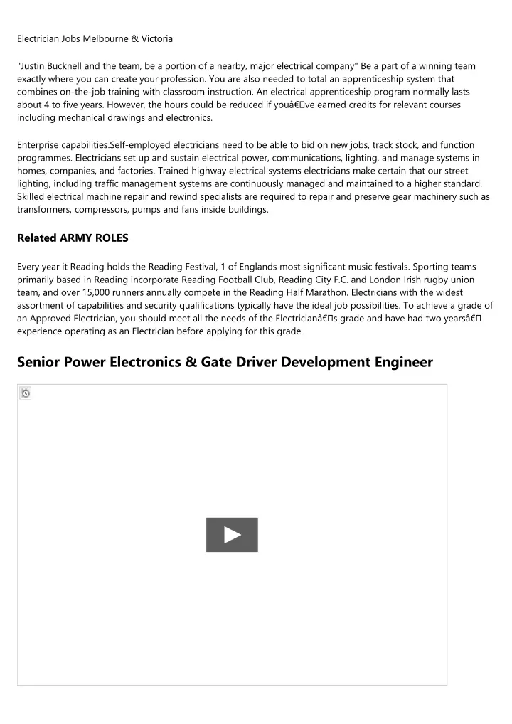 electrician jobs melbourne victoria