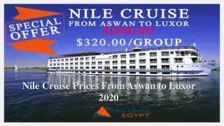 Nile Cruise Prices From Aswan to Luxor 2020