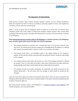 omronhealthcare ap com ph the question