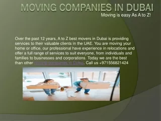 Moving companies in Dubai | Contact A to Z Movers Dubai 0556821424