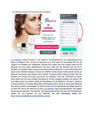 Les Vitalities Sverige Pris, Fungerar Det Eller Bedrägeri?
