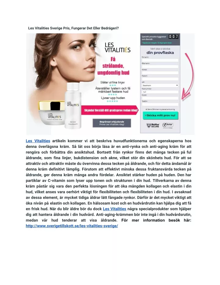 les vitalities sverige pris fungerar det eller
