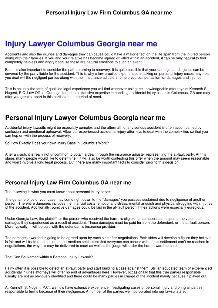 personal injury law firm columbus ga near me