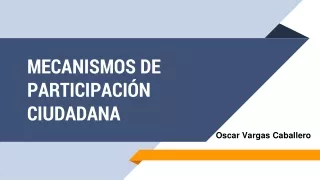 Mecanismos de Participación ciudadana