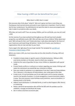 how having a will can be beneficial for you