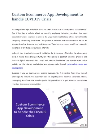 custom ecommerce app development to handle