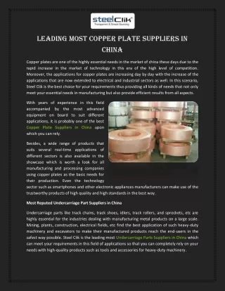 Leading Most Copper Plate Suppliers in China